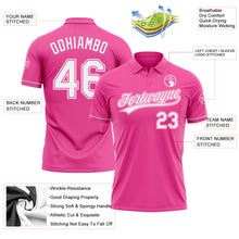 Load image into Gallery viewer, Custom Pink White Performance Vapor Golf Polo Shirt
