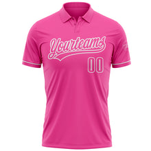 Load image into Gallery viewer, Custom Pink White Performance Vapor Golf Polo Shirt