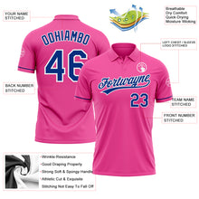 Load image into Gallery viewer, Custom Pink Royal-White Performance Vapor Golf Polo Shirt