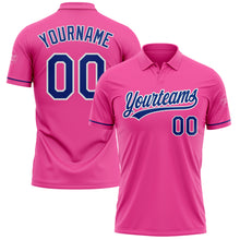 Load image into Gallery viewer, Custom Pink Royal-White Performance Vapor Golf Polo Shirt