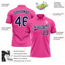 Load image into Gallery viewer, Custom Pink Navy-White Performance Vapor Golf Polo Shirt