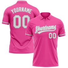 Load image into Gallery viewer, Custom Pink White-Gray Performance Vapor Golf Polo Shirt