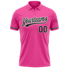 Load image into Gallery viewer, Custom Pink Black-White Performance Vapor Golf Polo Shirt