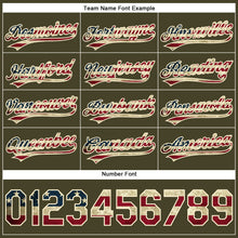 Load image into Gallery viewer, Custom Olive Vintage USA Flag-Cream Performance Vapor Salute To Service Golf Polo Shirt