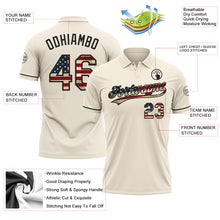 Load image into Gallery viewer, Custom Cream Vintage USA Flag-Black Performance Vapor Golf Polo Shirt