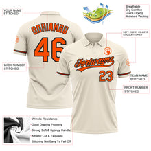 Load image into Gallery viewer, Custom Cream Orange-Black Performance Vapor Golf Polo Shirt
