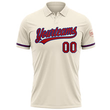 Load image into Gallery viewer, Custom Cream Red-Royal Performance Vapor Golf Polo Shirt