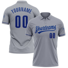 Load image into Gallery viewer, Custom Gray Royal Performance Vapor Golf Polo Shirt