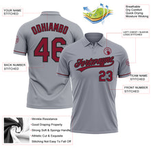 Load image into Gallery viewer, Custom Gray Crimson-Black Performance Vapor Golf Polo Shirt