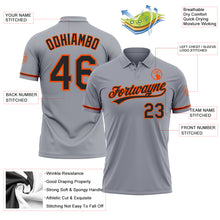 Load image into Gallery viewer, Custom Gray Black-Orange Performance Vapor Golf Polo Shirt