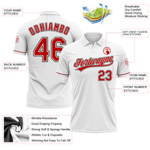 Load image into Gallery viewer, Custom White Red-Black Performance Vapor Golf Polo Shirt