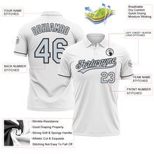 Load image into Gallery viewer, Custom White Silver-Black Performance Vapor Golf Polo Shirt