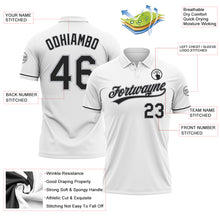 Load image into Gallery viewer, Custom White Black-Gray Performance Vapor Golf Polo Shirt