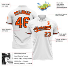 Load image into Gallery viewer, Custom White Orange-Black Performance Vapor Golf Polo Shirt