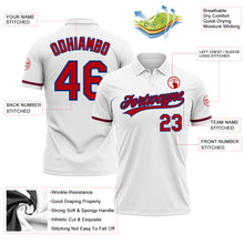 Load image into Gallery viewer, Custom White Red-Royal Performance Vapor Golf Polo Shirt