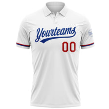 Load image into Gallery viewer, Custom White Red-Royal Performance Vapor Golf Polo Shirt