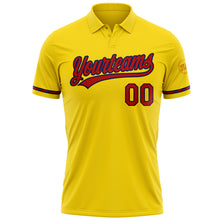Load image into Gallery viewer, Custom Yellow Red-Navy Performance Vapor Golf Polo Shirt
