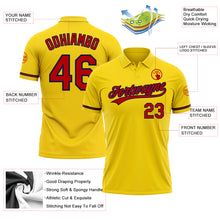 Load image into Gallery viewer, Custom Yellow Red-Navy Performance Vapor Golf Polo Shirt