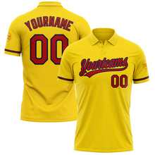 Load image into Gallery viewer, Custom Yellow Red-Navy Performance Vapor Golf Polo Shirt