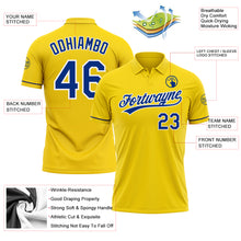 Load image into Gallery viewer, Custom Yellow Royal-White Performance Vapor Golf Polo Shirt