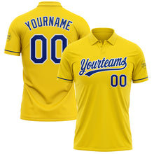 Load image into Gallery viewer, Custom Yellow Royal-White Performance Vapor Golf Polo Shirt