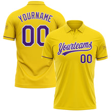 Load image into Gallery viewer, Custom Yellow Purple-White Performance Vapor Golf Polo Shirt