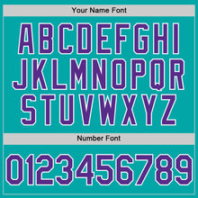 Load image into Gallery viewer, Custom Aqua Purple-White Performance Vapor Golf Polo Shirt