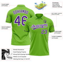 Load image into Gallery viewer, Custom Neon Green Purple-White Performance Vapor Golf Polo Shirt
