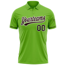 Load image into Gallery viewer, Custom Neon Green Brown-White Performance Vapor Golf Polo Shirt
