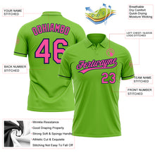 Load image into Gallery viewer, Custom Neon Green Pink-Navy Performance Vapor Golf Polo Shirt