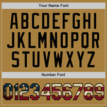 Load image into Gallery viewer, Custom Old Gold Vintage USA Flag-Black Performance Vapor Golf Polo Shirt