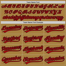 Load image into Gallery viewer, Custom Old Gold Red-Black Performance Vapor Golf Polo Shirt