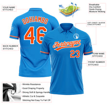 Load image into Gallery viewer, Custom Blue Orange-White Performance Vapor Golf Polo Shirt