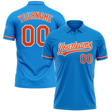 Load image into Gallery viewer, Custom Blue Orange-White Performance Vapor Golf Polo Shirt