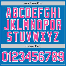 Load image into Gallery viewer, Custom Blue Pink-White Performance Vapor Golf Polo Shirt