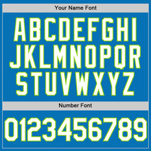 Load image into Gallery viewer, Custom Blue White-Neon Green Performance Vapor Golf Polo Shirt