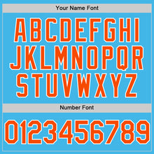 Load image into Gallery viewer, Custom Sky Blue Orange-White Performance Vapor Golf Polo Shirt