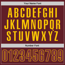 Load image into Gallery viewer, Custom Burgundy Yellow Performance Vapor Golf Polo Shirt