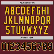 Load image into Gallery viewer, Custom Burgundy Black-Yellow Performance Vapor Golf Polo Shirt