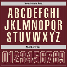 Load image into Gallery viewer, Custom Burgundy Cream Performance Vapor Golf Polo Shirt