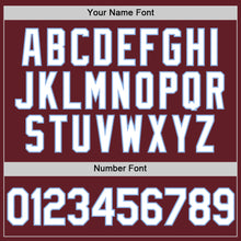 Load image into Gallery viewer, Custom Burgundy White-Light Blue Performance Vapor Golf Polo Shirt