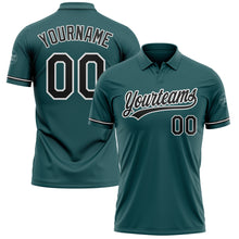 Load image into Gallery viewer, Custom Midnight Green Black-White Performance Vapor Golf Polo Shirt