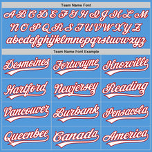 Load image into Gallery viewer, Custom Powder Blue White-Red Performance Vapor Golf Polo Shirt