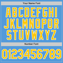 Load image into Gallery viewer, Custom Powder Blue Yellow-White Performance Vapor Golf Polo Shirt