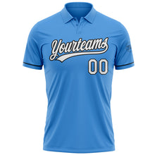 Load image into Gallery viewer, Custom Powder Blue White-Black Performance Vapor Golf Polo Shirt