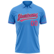 Load image into Gallery viewer, Custom Powder Blue Pink-Black Performance Vapor Golf Polo Shirt