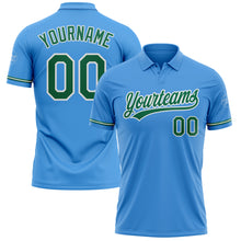 Load image into Gallery viewer, Custom Powder Blue Kelly Green-White Performance Vapor Golf Polo Shirt