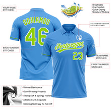 Load image into Gallery viewer, Custom Powder Blue Neon Green-White Performance Vapor Golf Polo Shirt
