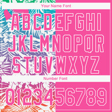 Load image into Gallery viewer, Custom Pink White 3D Pattern Design Tropical Palm Leaves Performance Golf Polo Shirt