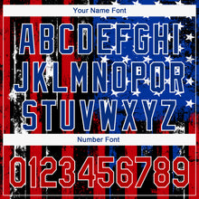 Load image into Gallery viewer, Custom Black Red-Royal 3D Distressed American Flag Performance Golf Polo Shirt